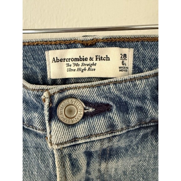 Abercrombie Fitch Womens 29 L Jeans The 90s Straight Ultra High Rise Medium Wash - Picture 3 of 7